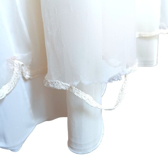 Vintage Women's Small Dress Nightgown Sears White Lace-Trimmed 1970's Hippy - Picture 5 of 8